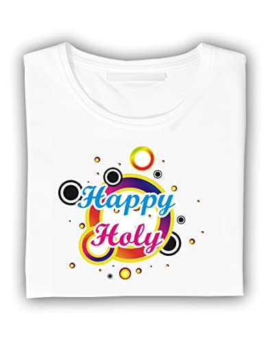 Image of DECOR PRODUCTION Men's /Women's Regular Fit -Colourful - Holi Tshirt Shirt for Men /Women Printed Round Neck Tshirt || Mens /Womens Tshirts Polycotton Half Sleeve(Moq5-Holi-tshirt-pt02-04-S)