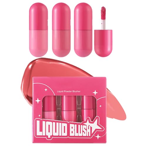 Rubor líquido - Rubor en crema con acabado luminoso, maquillaje de mejillas para mujer | Color de maquillaje facial con brillo natural, fórmula para un aspecto facial natural, uso diario y rutin