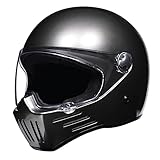 Woljay Vintage Full Face Motorcycle Helmet Helmets Jet Moto Cruiser Scooter Unisex Adult DOT Approved