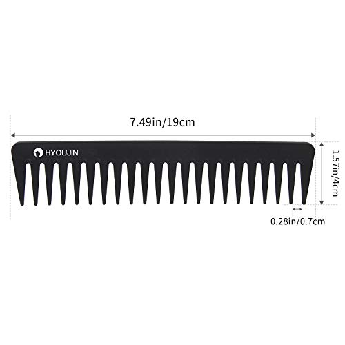 Hyoujin 601 Black Carbon Wide Tooth Comb Detangling Comb Detangler Hair Comb For Long Wet Hair Hair Straighten Curly Hair 230℃ Heat Resistan #TOP5