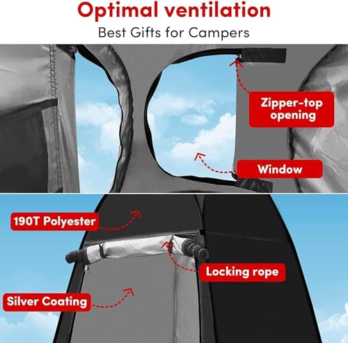 Image of Privacy and Toilet Tent | Quick 5-10 Min Easy Setup Family Tent for Camping, Picnic, Hiking & Trekking | Waterproof & Windproof Outdoor Travel with Mesh Ventilation | Multicolor (1 Person Tent)