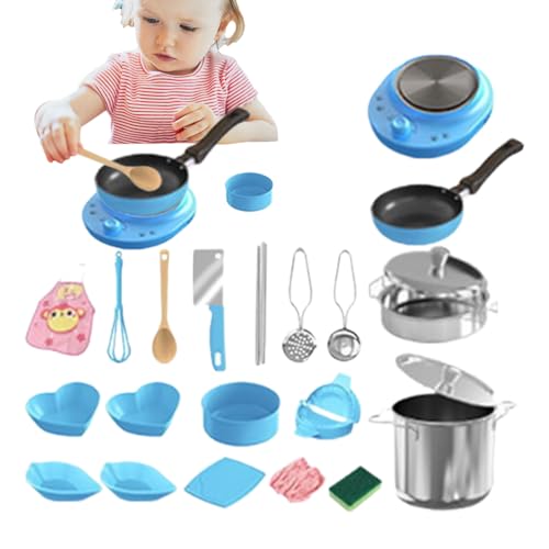 Juegos de Cocina Infantil, Juguetes de Cocina para Niños Pequeños, Utensilios de Realistas Educativos para Juego de Roles en Hogar Guardería Aula