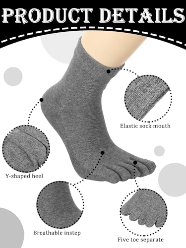 Image of Bencailor 4 /12Pairs Women Toe Sock Five Toe Sock