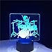 Produktbild Musikinstrument Jazz Drum Set Glanz Nachtlicht 3D LED USB Tischlampe Kinder Geburtstagsgeschenk Nachtzimmer Dekoration