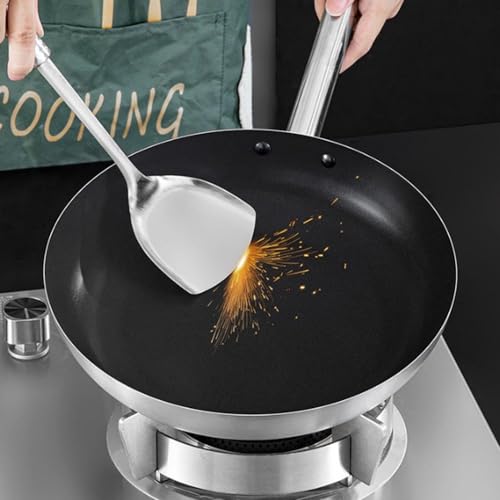 Wok de acero inoxidable 11.8 pulg con mango ergonómico miniatura 4