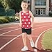 ALAZA Fashion Red Polka Dot Boy's Tank Tops Summer Sleeveless Quick Dry Sport Workout Athletic Casual T Shirts 13Y-14Y