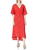 98% poliéster, 2% elastano Mexx Printed Wrap Dress Vestido Casual, Rojo, X-Large para Mujer