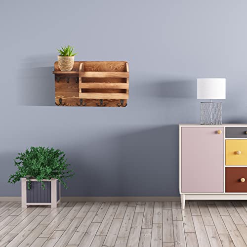 Estante montado en la Pared, Soporte de Almacenamiento de Madera Vintage Creativo Multiusos para Sala de Estar y Estudio - imagen 2