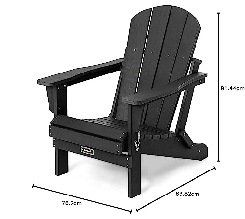 Image of RS Enterprises Chair Patio Chairs Lawn Chair Outdoor Chairs Painted Adirondack Chair Weather Resistant- Wooden (3, Black)