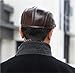 Men's Genuine Leather Newsboy Hat Vintage Ivy Flat Hat Gatsby Hats Fashion Warm Beret Cap Driving Hunting Fishing Hat (Wine Red M)