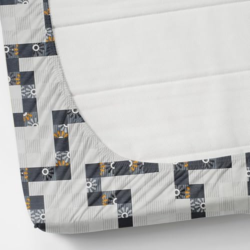 Image of VOMZER Premium Cotton Elastic Fitted Bedsheets Single Bed with 1 Pillow Cover | Single Bed with All Around Elastic, Size 36 x 72 x 10 Inches (White Lines)