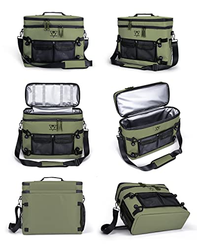 Kayak Cooler Double Layer Waterproof Kayak Seat Back Cooler Kayak Accessories Cooler Bag For Kayaks Portable Ice Chest Cooler For Kayaking, Boating, Fishing, Green #TOP6