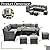 U-MAX 7 Pieces Patio Furniture Set Outdoor Sectional Sofa Conversation Set All Weather Wicker Rattan Couch Dining Table & Chair with Ottoman, Gray
