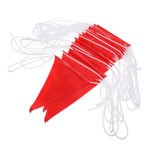 LIFKOME Decorative Triangle Flags Hazard Warning Construction Barrier Outdoor 30m Banner