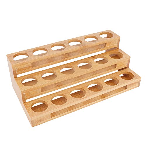 Duokon Estante para Tubos De Ensayo Botella Aceite Esencial Soporte ExhibicióN 30 Ml Escalera Varios Pasos Caja Almacenamiento ClasificacióN 18 Agujeros Apertura 3.5cm