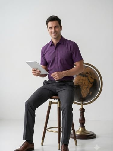 Image of Appel Touch Men's Cotton Blend Formal Shirt Half Sleeves