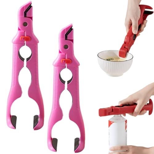 2Pcs Multi-Purpose Anti-Scald Bowl Holder Clip, 3 in 1 Hot Bowl Gripper Tong, Heat Resistant Non-Slip Grip, Thickened Hot Plate Gripper, Silicone Heat Insulation Anti-Scald Clip for Pan, Air Fryer