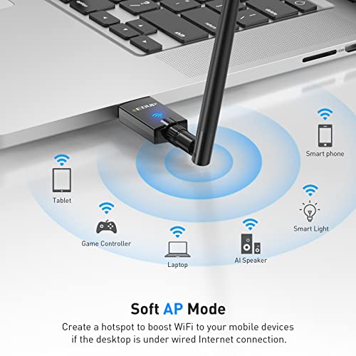 Edup Ac1300M Usb 3.0 Wifi Adapter With 5Dbi Dual Band 2.4G/5.8Ghz Antenna Compatible With Windows 11/10/ 7/8 /8.1 /Xp, Mac Os X 10.6-10.15 #TOP3