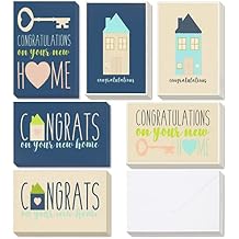 Best Paper Greetings Closing Gifts for Home Buyers Greeting Kit - 36-Pack 4x6 Blank Cards & Envelopes, 6 Assorted House Illustrations - Real Estate Agent & Welcome Home Greetings