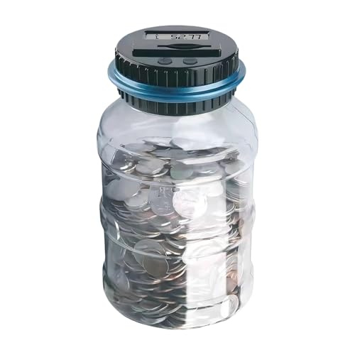 La Mejor Recopilación de Huchas más recomendados. 47 Zerodis Hucha con Contador, Pantalla Digital LCD Máquina Contadora de Monedas Tarro Alcancía Digital Caja de Ahorro de Dinero para Todas Las Monedas