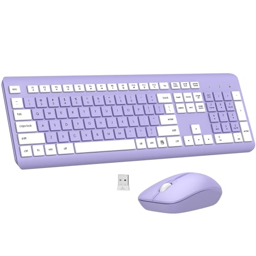 Wireless Keyboard and Mouse Combo, Full-Size Silent...