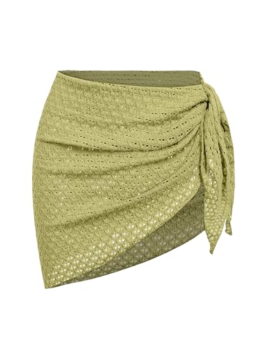 Image of ZAFUL Women's Sarong Coverups Beach Wrap Sheer Bikini Cover Up Mini Skirt | Wraps Swimwear, Cover Ups for Swimwear, Multi-Wear, Texture, Floral