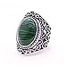 YANGJINR Bague Ancienne Bagues de Pierre Verte Creuse Hommes et Femmes Vintage Antique Argent plaqué Pierre sonneries Nouvelles Bijoux de Mode (Ring Size : 9)
