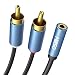 RCA to 3.5mm, MillSO 3.5mm Female to 2 RCA Male Audio Adapter 1/8 to Dual RCA AUX Stereo Subwoofer Splitter Cable for Smartphone, Tablet, MP3, Speaker, Home Theater, Receiver, Mixer - 12 inch