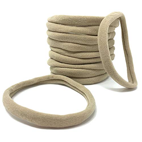 Nylon Headbands for Baby Girls  Craft DIY Hair Bows  Bulk 100 Bands (Nude)