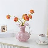  TONZN Vases Décor Vase en Verre émaillé Design de Luxe Vase à Fleurs Fenton en Verre Exquis Vase en Verre esthétique Vintage (3) (3)