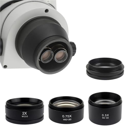 Lente Barlow WD165 0.5X para microscopio estereoscópico con rosca de 48mm 5
