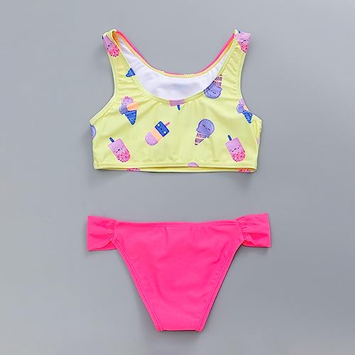 Two Piece Bikini for Girls Toddler Girl 2 Piece Swimsuit Sport Cartoon Prints High Waist Toddler Girl Swimsuit4