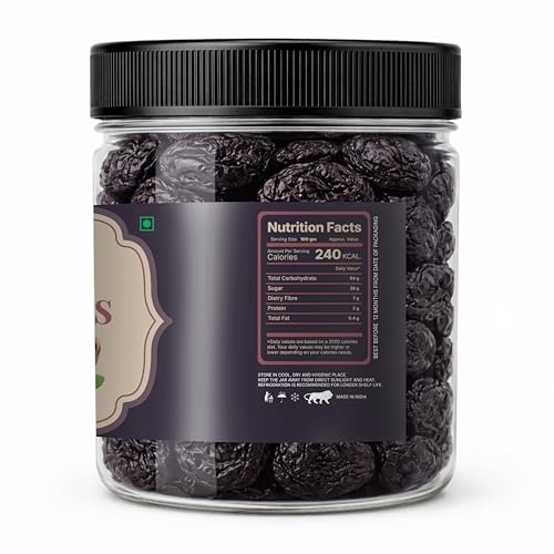 Image of LILA DRY FRUITS Premium Prunes 1 kg (500g x 2) Dried Plums | Naturally Sweet Pruune Soft & Juicy Dried Fruit Snack | High Fibre Healthy Snack for Daily Nutrition, Baking Smoothies Perfect for Gifting