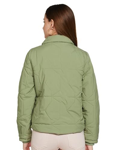 Image of Qube By Fort Collins Polyester, Standard Length Women's Quilted Bomber Jacket Stylish, Warm, And Cozy Winter Outerwear