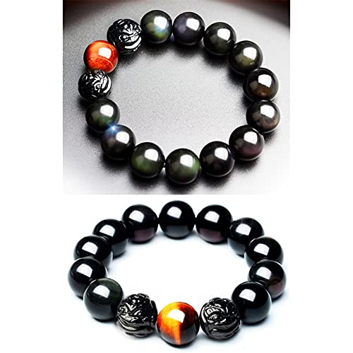 Obsidienne noire et double Piyao : oubliez le stress grâce à ce talisman de protection 14mm - 3