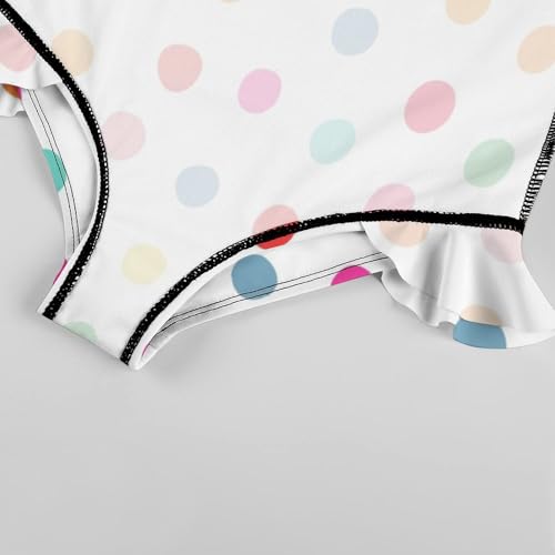 Image of Girls One Piece Swimsuit Polka Dots Ruffles Swimwear Bathing Suits 3-12 Years