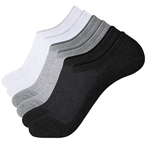 Ankle Athletic Mens Socks,Corlap No Show Low Cut Cotton Black Socks for Size 7-10 ?6 Pairs?