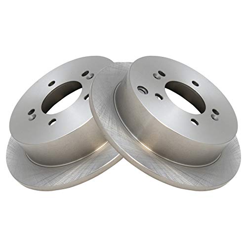 Image of TRQ Rear Brake Pad and Rotor Set Semi Metallic Solid Rotors