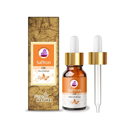 Image of Crysalis Pure Natural Undiluted & Organic Standard Saffron(Crocus sativus) Essential Oil Steam Distilled Hair &Skincare Anti- Acne Minimizes Dead Skin Cells Brightens Complexion Massage Oil - 15ML