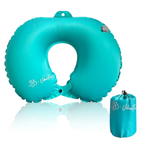 SSS·UrbanForests Inflatable Travel Neck Pillow – U-Shaped Compact Air Pillow for Airplane, Car, Office & Camping – Ergonomic, Lightweight & Portable with Quick Inflate Valve