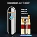 Electric Lighter Slim Coil Lighter USB Rechargeable Windproof Cigarette Lighters with Smart Fingerprint Sensor Double Side Ignition (Black)