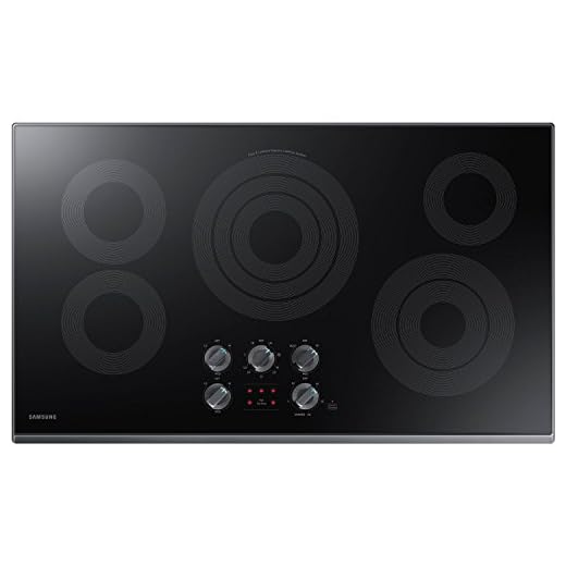 Samsung 36" Black Stainless Steel Electric Smoothtop Stovetop Cooktop NZ36K6430RG