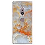 Cavka TPU Case Replacement for Sony Xperia 5 III 1 II 10 XZ4 Compact XZ3 L4 XZ2 XA3 Orange Stone Flexible Silicone Clear Yellow Design Cute Gray Woman Bright Soft Slim fit Print Cute Girls Mineral