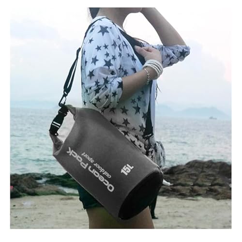 Dry Bag Waterproof, Bolsa seca impermeable ligera de 15L para almacenamiento, viaje, natación, navegación, kayak, camping y playa - Blanco miniatura 5