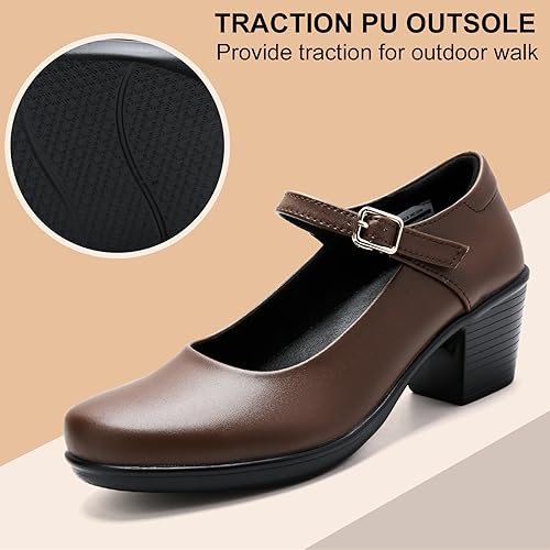 2025 Women's Mary Jane High Heels Pumps, Chunky 2-Inch Heel, Comfortable Dress Shoes for Work, Casual and Office Business, Zapatos para Mujer de Vestir2