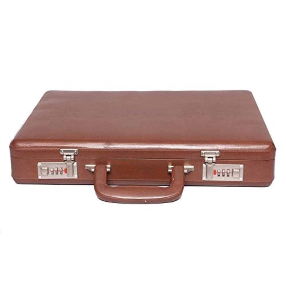 obani Tan Faux Leather Briefcase | Travel Briefcase | Document Briefcase | Suitcase Bag for Office | Office Expandable Briefcase-picture-51