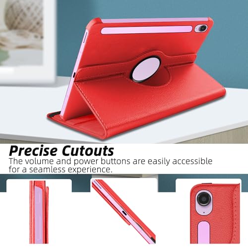 Image of TGK Rotating Cover for Samsung Galaxy Tab S9 FE 10.9 inch Tablet 360 Degree Rotating Leather Flip Case (Red)