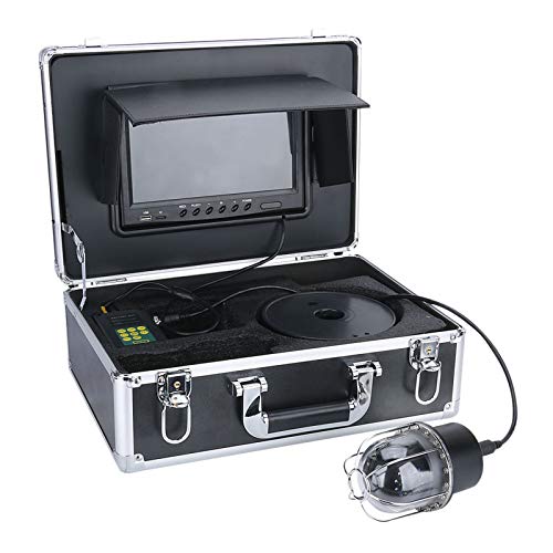 Fisch-Sucher 9" LCD-Monitor-Videokamera, Wasserdicht IP68 800TVL Unterwasser-EIS-Fischen-Kamera 20 LED 360 Grad Drehen,50m