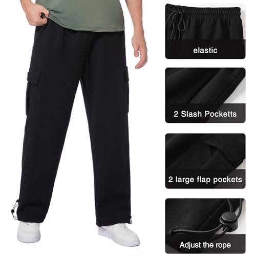 Mens Cargo Pants Stretch Casual Pants Multi Pockets Sweatpants Outdoor Hiking Work Adjustable3