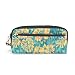 Estuche para lápices de piel sintética con patrón hawaiano, bolsa de maquillaje portátil, bolsa de cosméticos de viaje con correa para la muñeca para niñas, niños, mujeres y oficina
